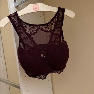 PINK Victoria's Secret Lace Bralette - Deep Burgundy